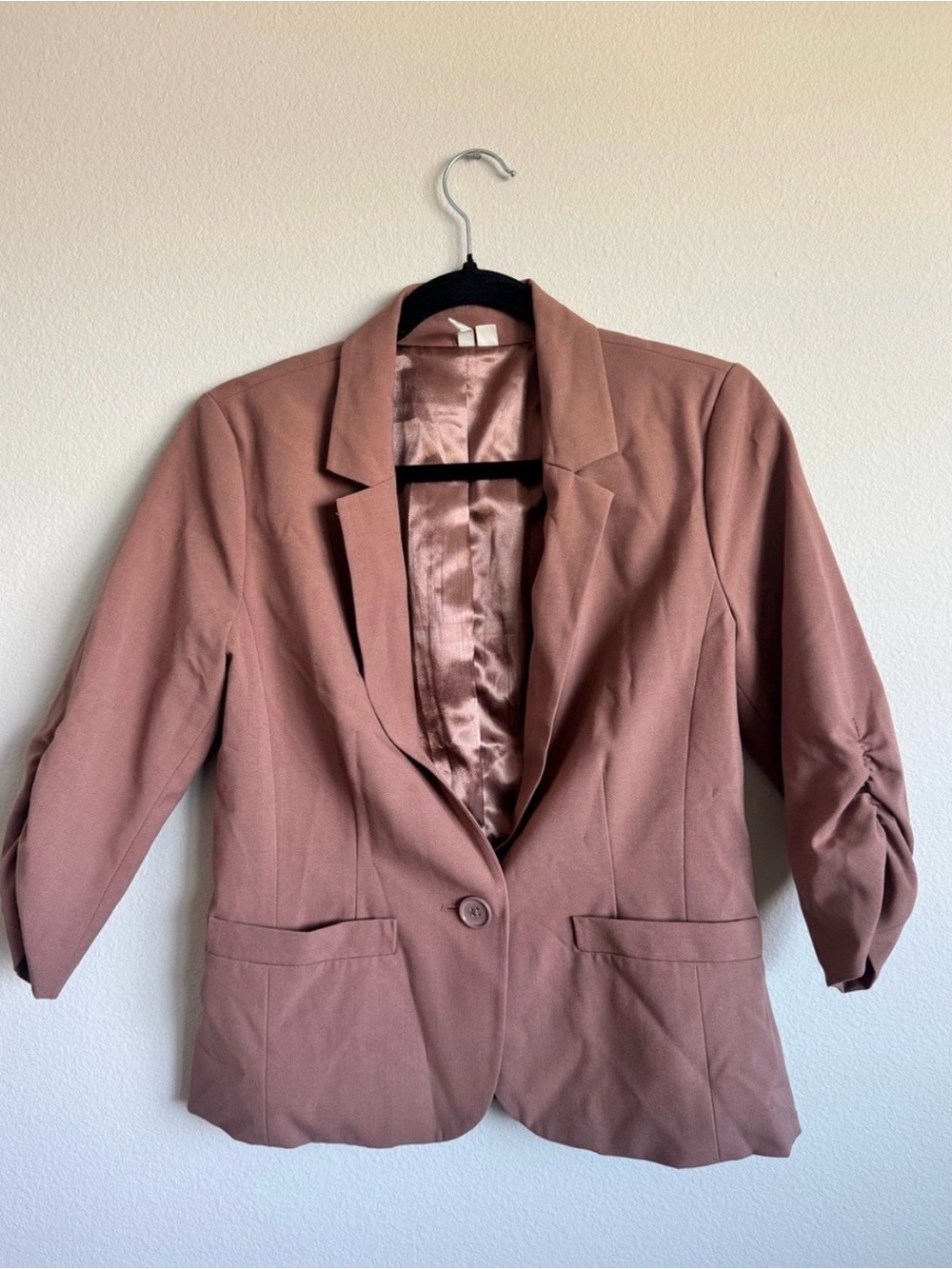 Frenchi Dusty Rose Single-Button Blazer